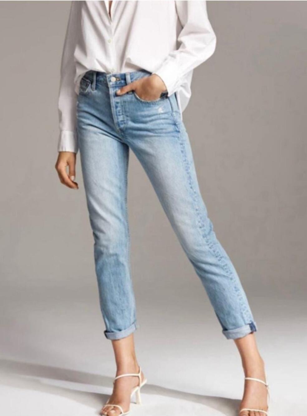 Aritzia Denim Forum Ex Boyfriend Jeans Light Wash 24